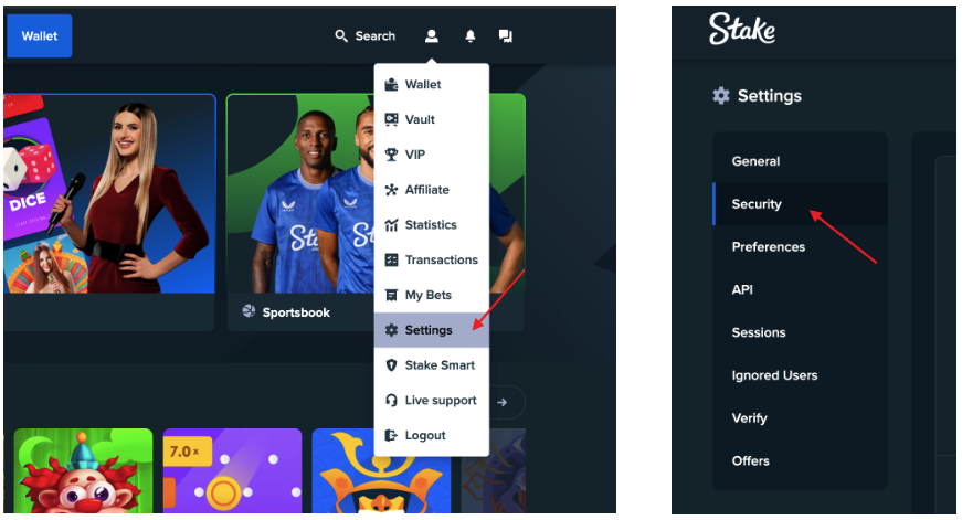 How to set up 2FA on Stake